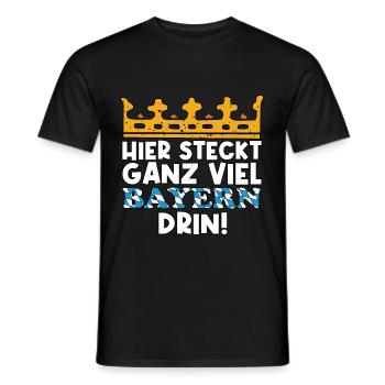 Bayern dahoam bayrisch Flagge Geschenkidee - Männer T-Shirt - Schwarz - Vorne - AI Model Male 178 light (178cm)