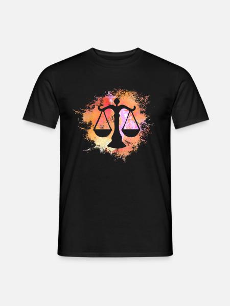 Waage Sternzeichen Horoskop Astrologie - Männer T-Shirt - Schwarz
