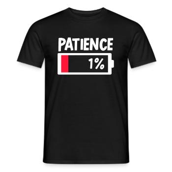 T-Shirt Humorous Man And Woman Patience 1% - Men's T-Shirt - black - Front - AI Model Male 178 light (178cm)