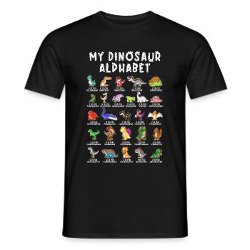 Dinosaurs Alphabet Learn Primer Gift - Men's T-Shirt - black - Front - AI Model Male 178 light (178cm)