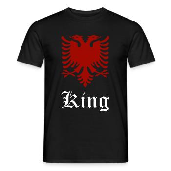 Albania Man Eagle Logo Gift - Men's T-Shirt - black - Front - AI Model Male 178 light (178cm)