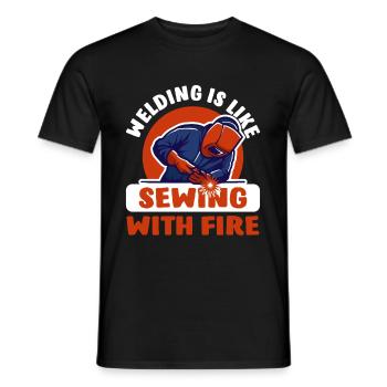 Welder Metalworker Welding Metal Construction - Men's T-Shirt - black - Front - AI Model Male 178 light (178cm)