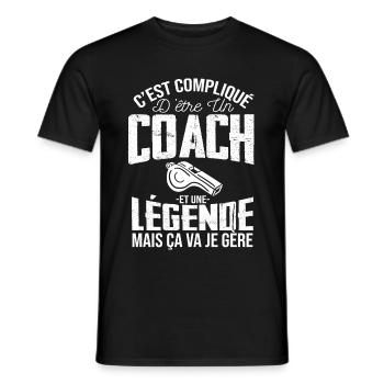 Coach De Légende Humour Coaching Sportif Cadeau - T-shirt homme - noir - Devant - AI Model Male 178 light (178cm)