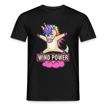 Wind Power - Unicorn - T-shirt homme - noir - Devant - AI Model Male 178 light (178cm)