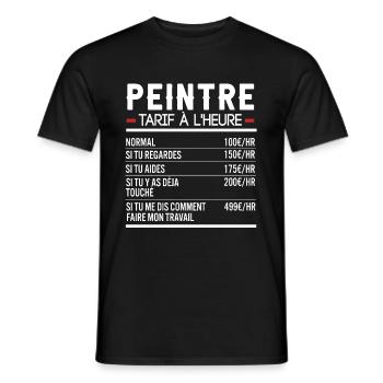 Peintre Idée Cadeau Humour - T-shirt homme - noir - Devant - AI Model Male 178 light (178cm)