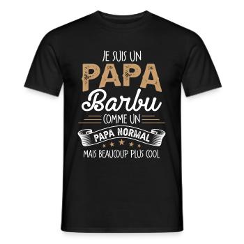 Papa Barbu Humour Cadeau De Noël Personnalisé - T-shirt homme - noir - Devant - AI Model Male 178 light (178cm)