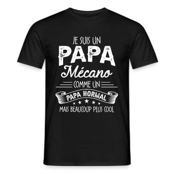 Papa Mécano Humour Cadeau De Noël Personnalisé - T-shirt homme - noir - Devant - AI Model Male 178 light (178cm)