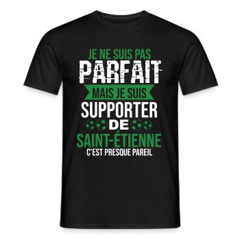 Cadeau Supporter Saint Étienne Foot Stéphanois - T-shirt homme - noir - Devant - AI Model Male 178 light (178cm)