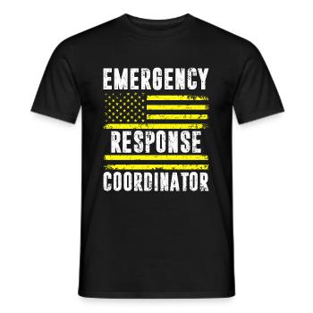 Emergency dispatcher 112 Ambulance Fire Brigade - Men's T-Shirt - black - Front - AI Model Male 178 light (178cm)
