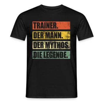 Trainer Vintage Lustig Spruch Mann Mythos Legende - Männer T-Shirt - Schwarz - Vorne - AI Model Male 178 light (178cm)