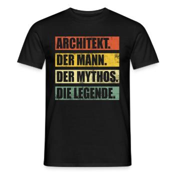 Architekt Architektur Student Vintage Lustig - Männer T-Shirt - Schwarz - Vorne - AI Model Male 178 light (178cm)