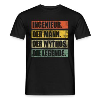 Ingenieur Maschinenbau Vintage Lustig Spruch - Männer T-Shirt - Schwarz - Vorne - AI Model Male 178 light (178cm)