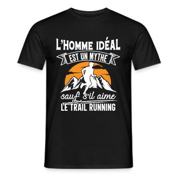 Trail Running L'Homme Idéal Cadeau Humour Runner - T-shirt homme - noir - Devant - AI Model Male 178 light (178cm)