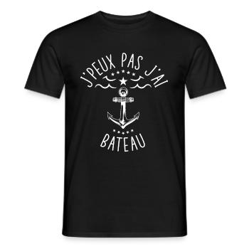 J'Peux Pas J'ai Bateau Idée Cadeau Marin Capitaine - T-shirt homme - noir - Devant - AI Model Male 178 light (178cm)