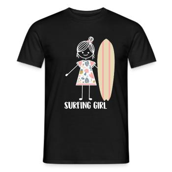 Surfing Surfer Surfer - Men's T-Shirt - black - Front - AI Model Male 178 light (178cm)