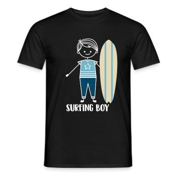 Surfing Surfer Surfer - Men's T-Shirt - black - Front - AI Model Male 178 light (178cm)