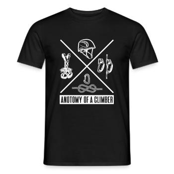 Escalade Alpinisme Grimpeurs - T-shirt homme - noir - Devant - AI Model Male 178 light (178cm)