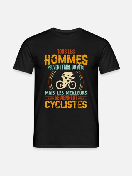 Les Meilleurs Hommes Sont Cyclistes Cadeau Vélo - T-shirt homme - noir