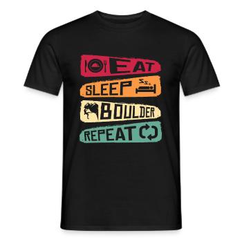 Bouldern - Männer T-Shirt - Schwarz - Vorne - AI Model Male 178 light (178cm)