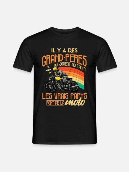 Papy Motard Humour Idée Cadeau Grand Père Moto - T-shirt homme - noir