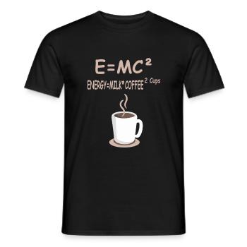 E=MC² Energie = Lait café 2 tasses - T-shirt homme - noir - Devant - AI Model Male 178 light (178cm)