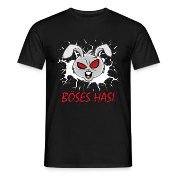 Böses Hasi - Lustiger Oster Hase Kaninchen - Männer T-Shirt - Schwarz - Vorne - AI Model Male 178 light (178cm)