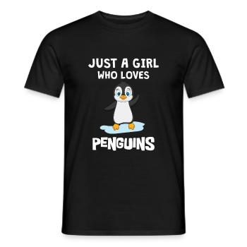 Penguins Only A Girl Who Loves Penguins - Men's T-Shirt - black - Front - AI Model Male 178 light (178cm)