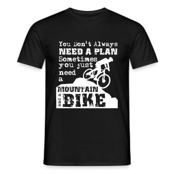 Downhill Mountain Bike Just One Mountain And One Bike - Men's T-Shirt - black - Front - AI Model Male 178 light (178cm)