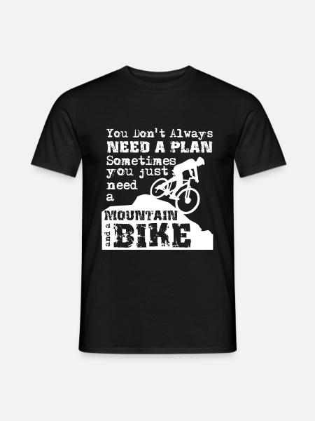 VTT de descente Juste une montagne et un vélo - T-shirt homme - noir