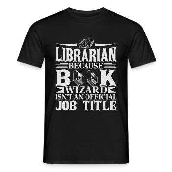 Librarian - Book Wizard - Men's T-Shirt - black - Front - AI Model Male 178 light (178cm)