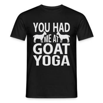 You Had Me At Goat Yoga - Men's T-Shirt - black - Front - AI Model Male 178 light (178cm)