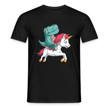 Bébé T Rex Licorne Dinosaure Mignon Garçon Cadeau - T-shirt homme - noir - Devant - AI Model Male 178 light (178cm)