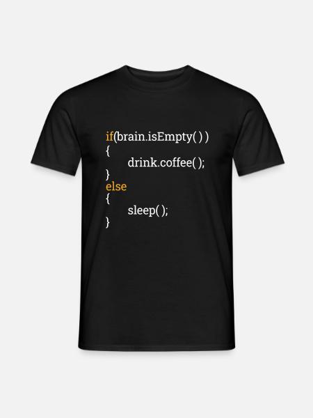 Programmer Computer Science Student Tired Coffee C++ - Men's T-Shirt - black