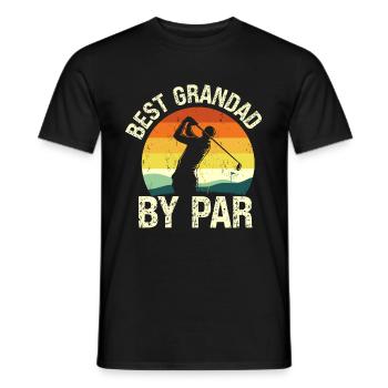 Golf Best Grandad By Par Funny Golfing - Men's T-Shirt - black - Front - AI Model Male 178 light (178cm)