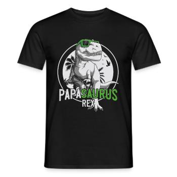 Papasaurus Papa Dinosaurier Vatertag Geschenk - Männer T-Shirt - Schwarz - Vorne - AI Model Male 178 light (178cm)