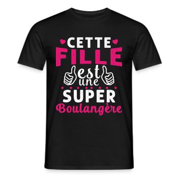 Cette Fille Est Une Super Boulangère - T-shirt homme - noir - Devant - AI Model Male 178 light (178cm)