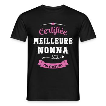 Cadeau Nonna Certifiée Meilleure Nonna du Monde - T-shirt homme - noir - Devant - AI Model Male 178 light (178cm)