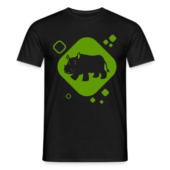 Rhino - Africa - Nature - Animal Lover - Men's T-Shirt - black - Front - AI Model Male 178 light (178cm)