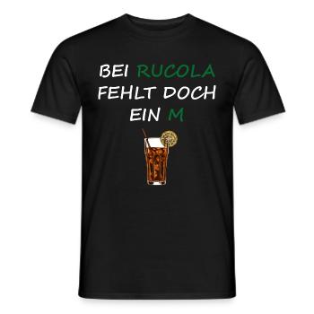 BEI RUCOLA FEHLT DOCH EIN M "RUMCOLA" T-shirt - Männer T-Shirt - Schwarz - Vorne - AI Model Male 178 light (178cm)
