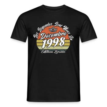 Légende Sont Nées En Décembre 1998, Cadeau annive. - T-shirt homme - noir - Devant - AI Model Male 178 light (178cm)