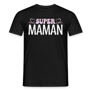 Super maman. Cadeau maman, fêtes des mères. maman. - T-shirt homme - noir - Devant - AI Model Male 178 light (178cm)