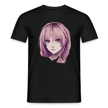 buntes Anime Gesicht schöne Frau - Männer T-Shirt - Schwarz - Vorne - AI Model Male 178 light (178cm)