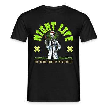 Skeleton Halloween night life - Männer T-Shirt - Schwarz - Vorne - AI Model Male 178 light (178cm)