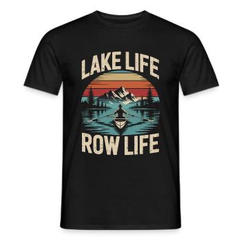 Lake life Row Lif Rudder Design - Men's T-Shirt - black - Front - AI Model Male 178 light (178cm)
