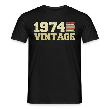 1974 Birthday Gift 1974 Vintage 1974 Gift - Men's T-Shirt - black - Front - AI Model Male 178 light (178cm)