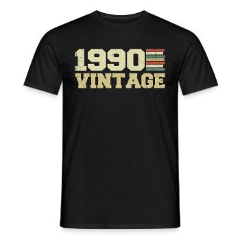 1990 Geburtstagsgeschenk 1990 Jahrgang 1990 Geschenk - Männer T-Shirt - Schwarz - Vorne - AI Model Male 178 light (178cm)