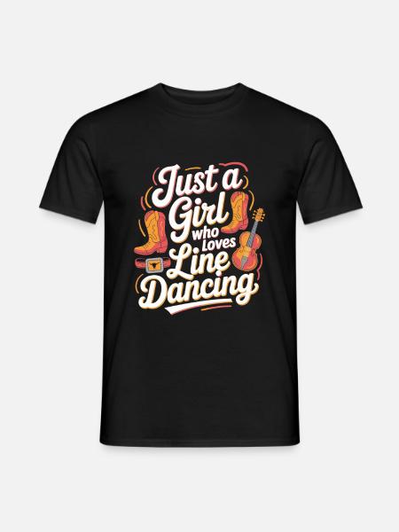 Just a girl who loves Line Dancing - Männer T-Shirt - Schwarz
