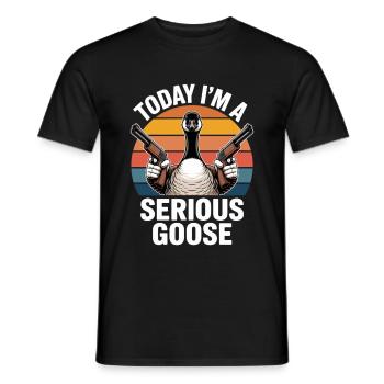 Today I ́m a Serious Goose - Men's T-Shirt - black - Front - AI Model Male 178 light (178cm)