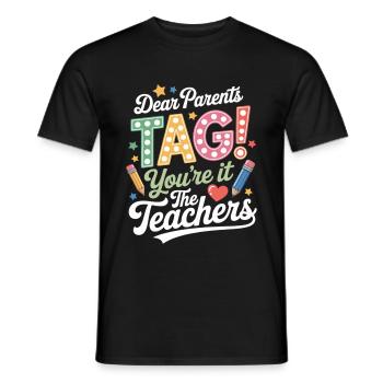 Enseignants Parents Diplôme d’études - T-shirt homme - noir - Devant - AI Model Male 178 light (178cm)