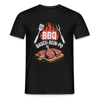 Bauch Bein PO Grill - Männer T-Shirt - Schwarz - Vorne - AI Model Male 178 light (178cm)
